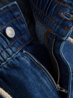 Jeansowe szorty bermudy ze sznurkowym wiązaniem