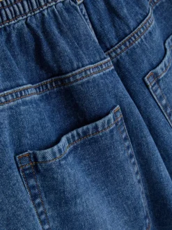 Jeansowe szorty bermudy ze sznurkowym wiązaniem