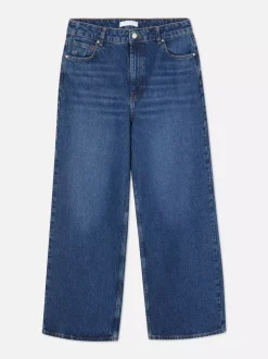 Jeansy typu boyfriend z szeroką nogawką