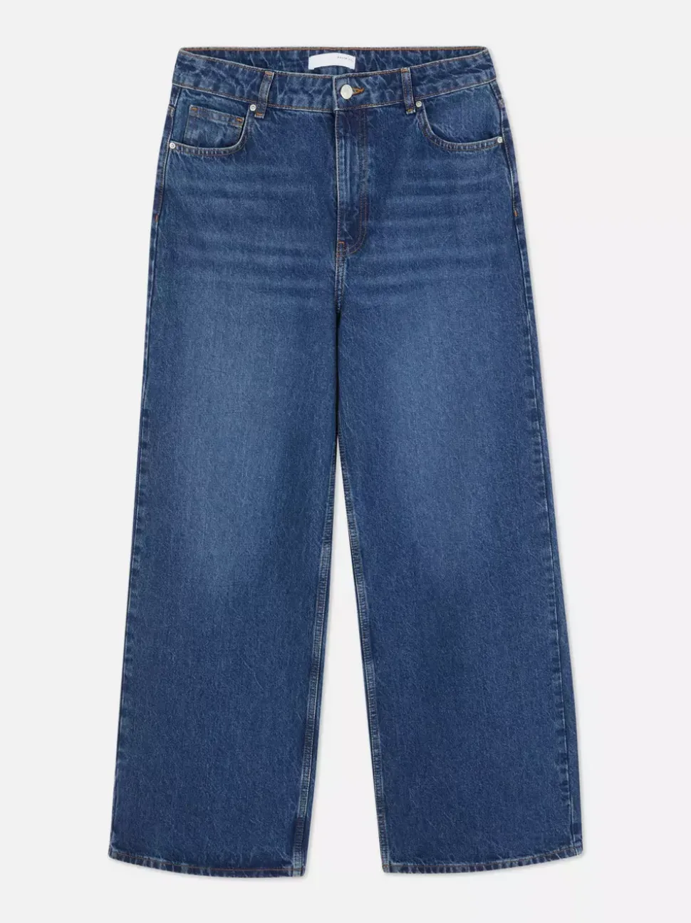 Jeansy typu boyfriend z szeroką nogawką