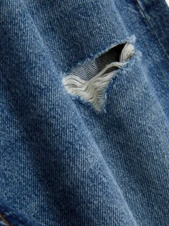 Jeansy typu mom z rozdarciami