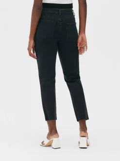 Jeansy vintage o kroju slim z prostymi nogawkami