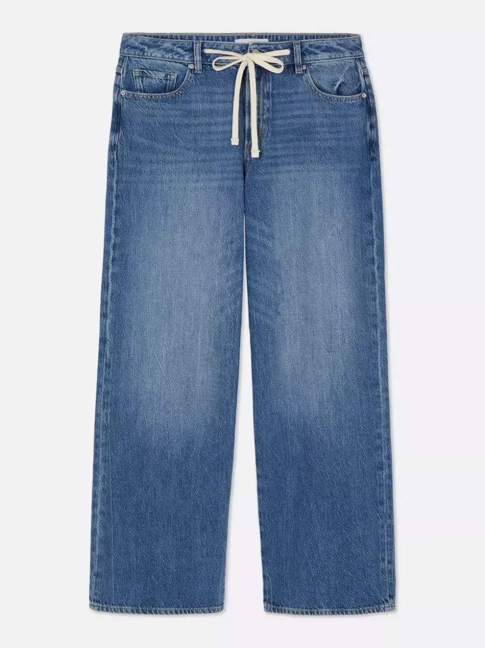 Jeansy z szerokimi nogawkami i wiązaniem w talii