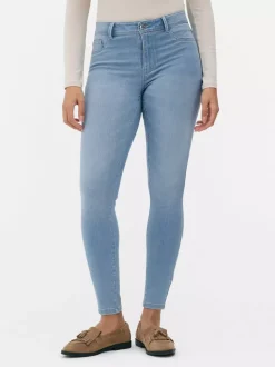 Jeansy ze średnim stanem o kroju skinny | standard