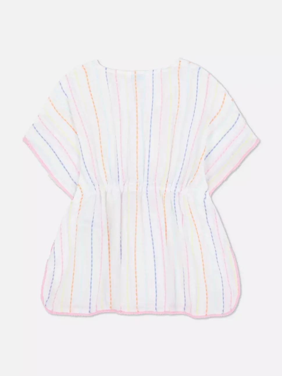 Kaftan w paski z frędzlami