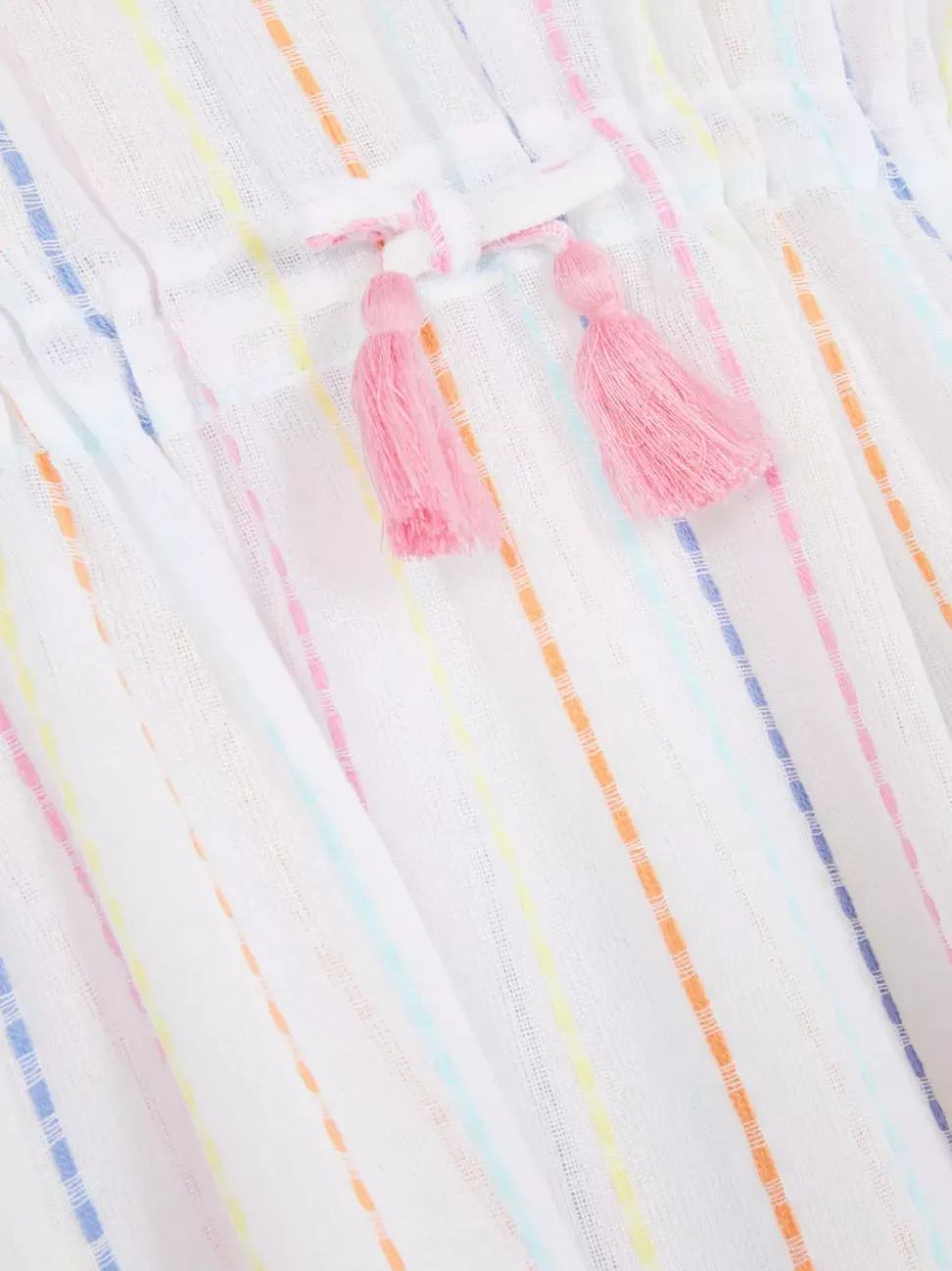 Kaftan w paski z frędzlami