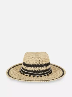 Kapelusz panama z pomponami