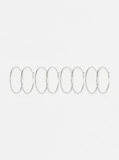 Kolczyki koła w kształcie rurek w różnych rozmiarach, 4 pary