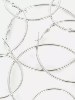 Kolczyki koła w kształcie rurek w różnych rozmiarach, 4 pary