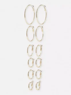 Kolczyki koła w różnych rozmiarach, 6 par