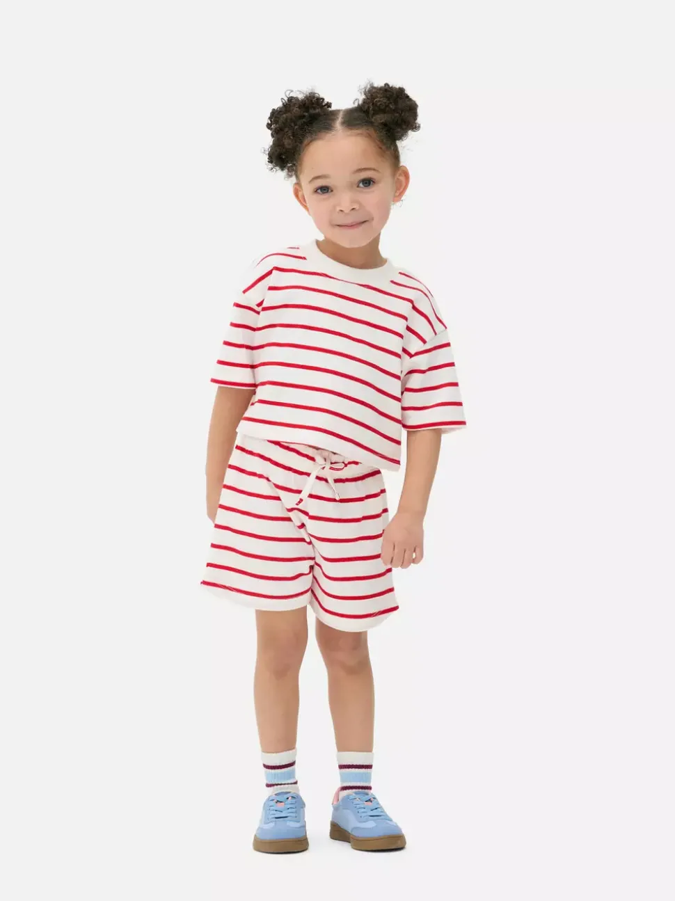 Komplet z T-shirtem i szortami w paski