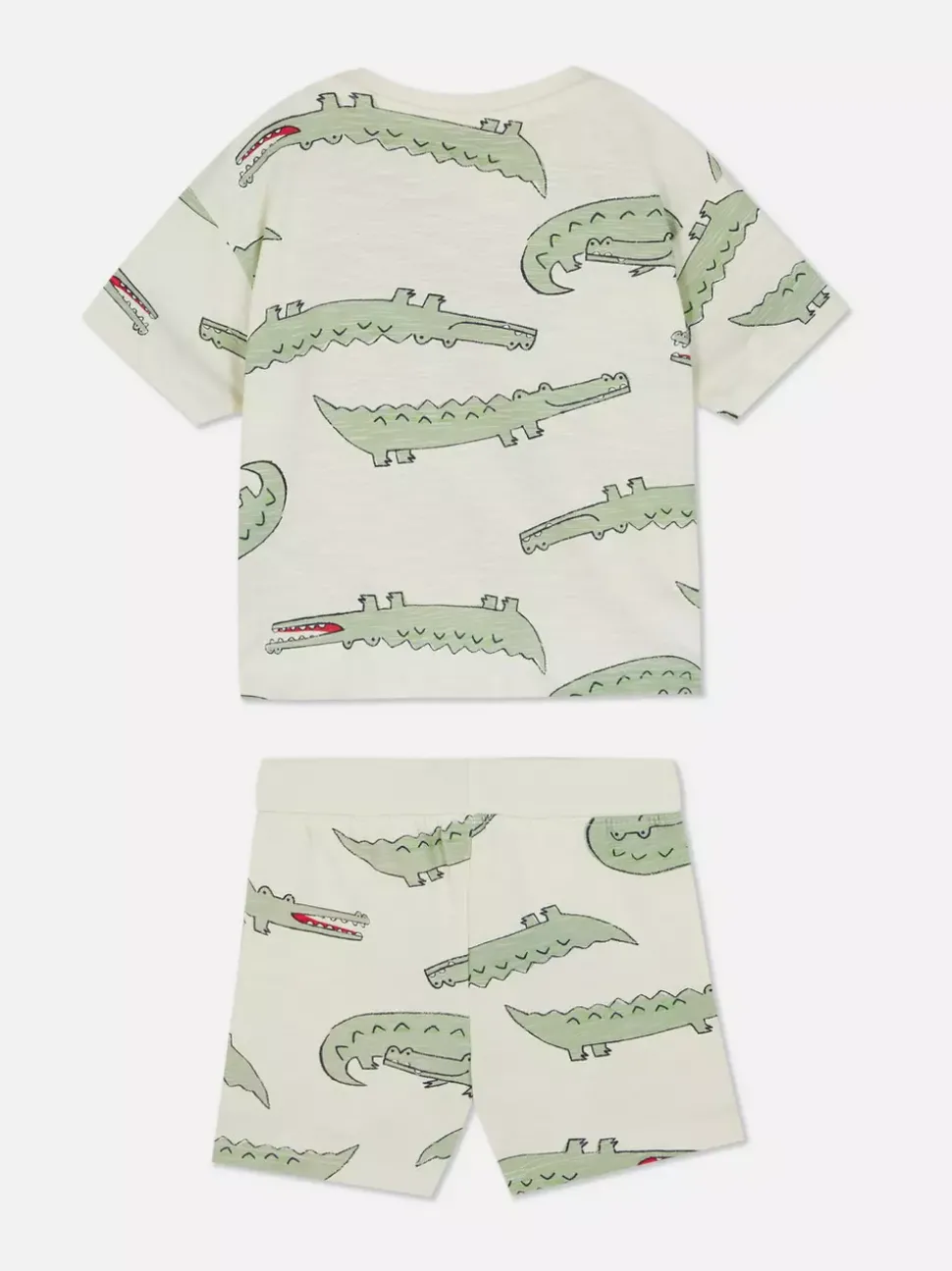Komplet z T-shirtem i szortami z motywem krokodyla