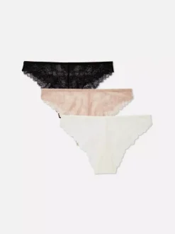 Koronkowe figi brazylijskie, 3 szt.