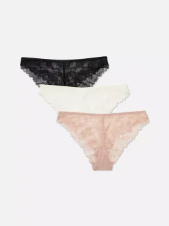 Koronkowe figi brazylijskie, 3 szt.