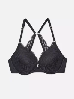 Koronkowy biustonosz typu maximiser o kroju bokserki, rozmiar A–D