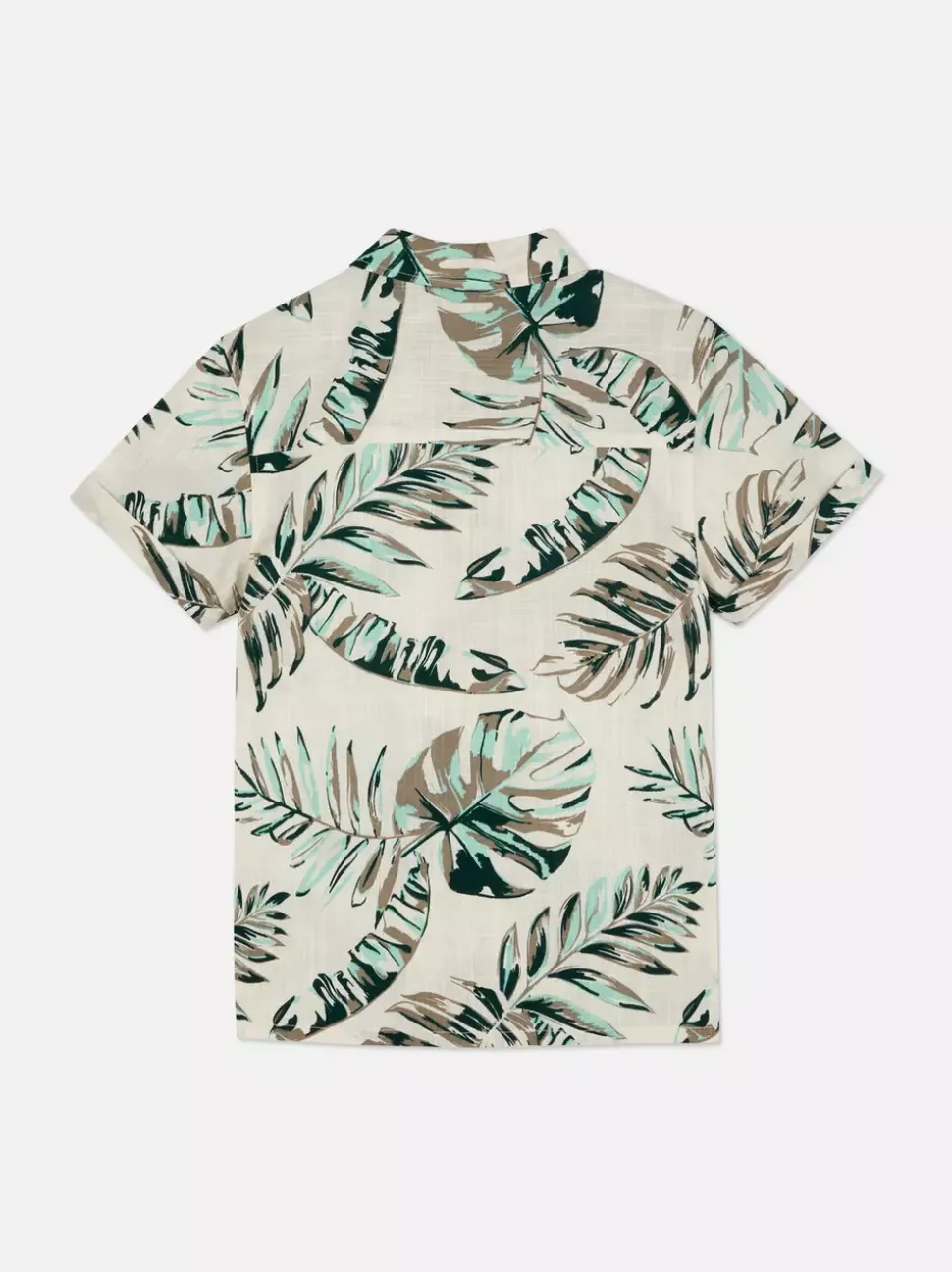 Koszula na guziki z krótkim rękawem we wzór w liście