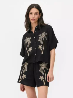 Koszula plażowa z motywem palmy