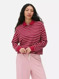 Koszula rugby w paski z długim rękawem