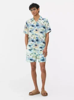 Koszula z akwarelowym kwiatowym motywem