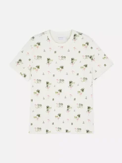 Koszula z krótkim rękawem i wzorem w palmy