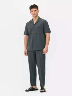 Koszula zapinana na guziki z tkaniny seersucker Kem