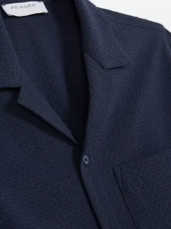 Koszula zapinana na guziki z tkaniny seersucker Kem