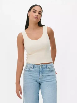 Koszulka bez rękawów z dekoltem w serek