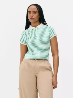 Koszulka polo z krótkim rękawem i haftowanym misiem