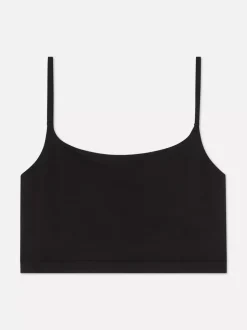 Krótka bezszwowa koszulka na ramiączkach