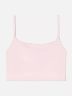 Krótka bezszwowa koszulka na ramiączkach