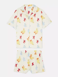 Krótka piżama z motywem Ulicy Sezamkowej