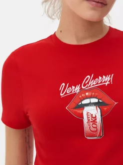 Krótki T-shirt z motywem Cherry Coke