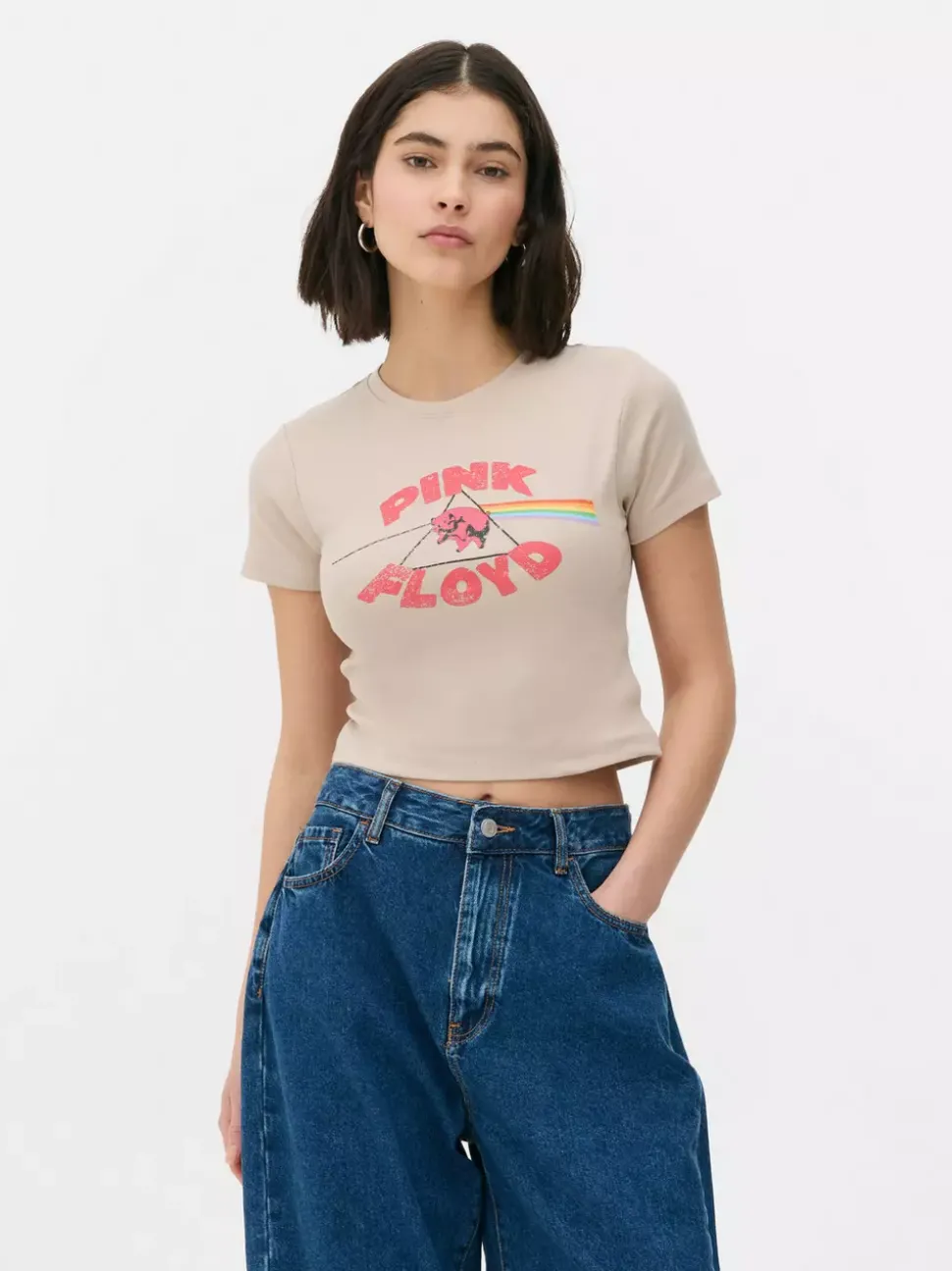 Krótki T-shirt z motywem Pink Floyd