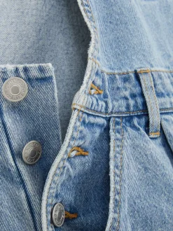Krótkie ogrodniczki jeansowe