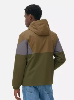 Kurtka z kapturem w bloki kolorystyczne