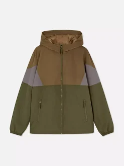 Kurtka z kapturem w bloki kolorystyczne