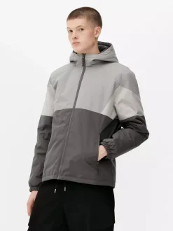 Kurtka z kapturem w bloki kolorystyczne