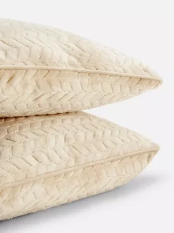 Kwadratowe poduszki o splocie warkoczowym, 2 szt.