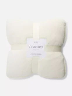 Kwadratowe poduszki ze ściegiem na okrętkę, 2 szt.