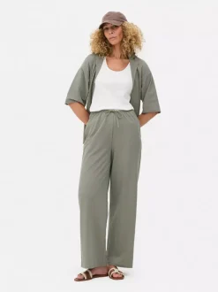 Legginsy z szeroką nogawką i sznurkiem w talii