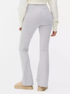 Legginsy z wysokim stanem i szeroką nogawką