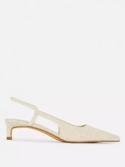 Lniane czółenka z tylnym paskiem