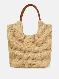 Luźna słomkowa torba shopper Paula Echevarría