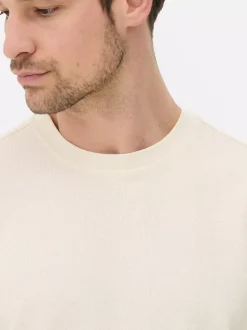 Luźny T-Shirt z teksturowanej dzianiny