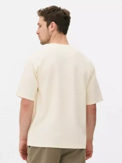 Luźny T-Shirt z teksturowanej dzianiny