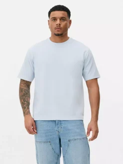 Luźny T-Shirt z teksturowanej dzianiny