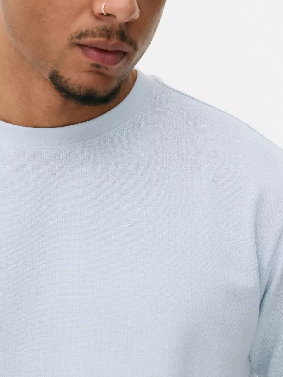 Luźny T-Shirt z teksturowanej dzianiny