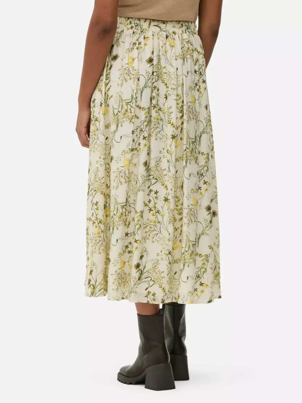 Marszczona spódnica maxi w kwiaty