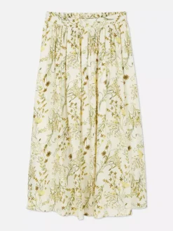 Marszczona spódnica maxi w kwiaty