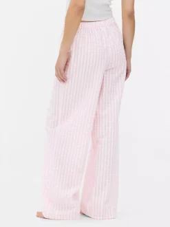 Marszczone spodnie od piżamy z szerokimi nogawkami